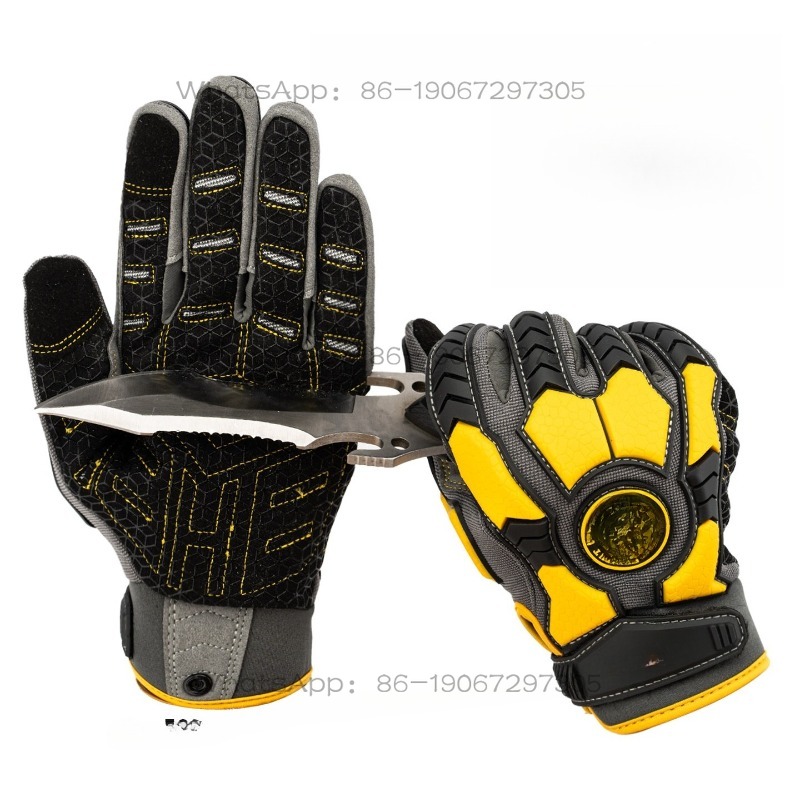 Touch Screen Gloves - 耐切創性PVC、耐摩耗性TPRパッチ、メカニカルタッチスクリーン対応、滑り止め、耐切創性、保護、衝突防止機能を備えた手袋