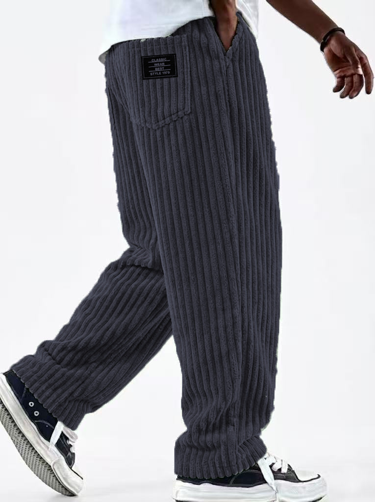 Corduroy Pant Warm - 冬用コーデュロイパンツ メンズ新作 ファッション 無地 フリース 厚手