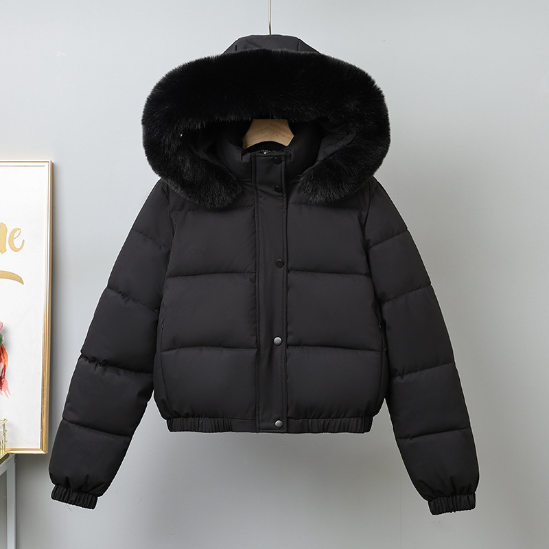 冬のショートパーカー女性の綿入りの服追加ベルベット厚みのアウ - Wool Coat Peacoat のレビューと価格