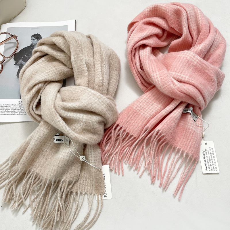 冬用暖かい100%ピュアウールスカーフ、男女兼用ロングラップ - Wool Scarf Men のレビューと価格
