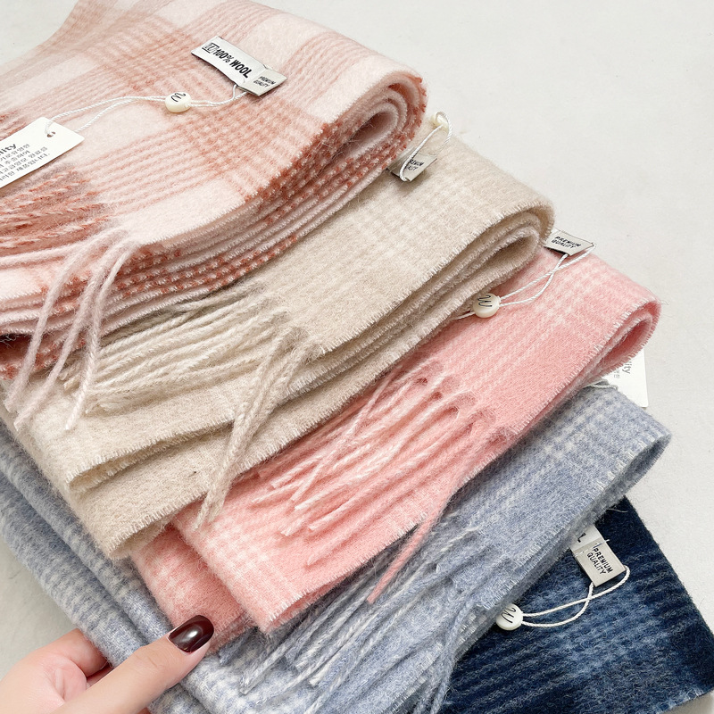 冬用暖かい100%ピュアウールスカーフ、男女兼用ロングラップ - Wool Scarf Men のレビューと価格