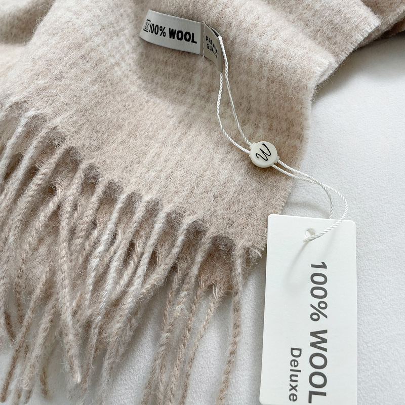 冬用暖かい100%ピュアウールスカーフ、男女兼用ロングラップ - Wool Scarf Men のレビューと価格