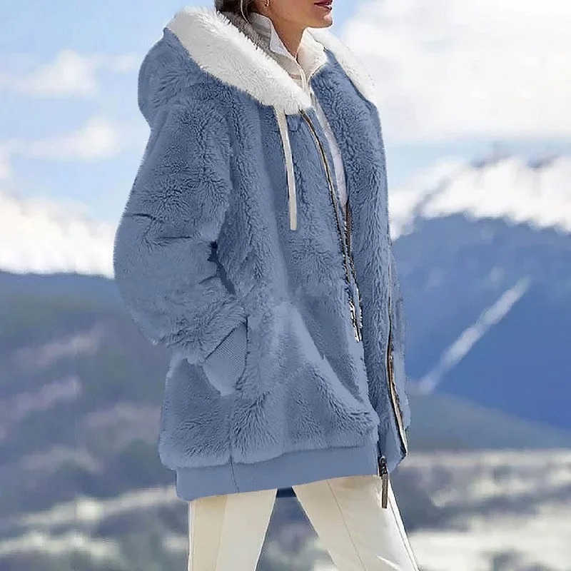 2025年冬用暖かいレディースジャケット、プラッシュカジュア - Wool Coat Peacoat のレビューと価格