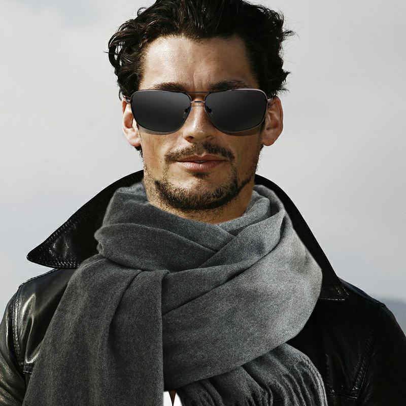 ファッションスカーフ男の冬暖かい柔らかい肌に優しいロングマフ - Wool Scarf Men のレビューと価格