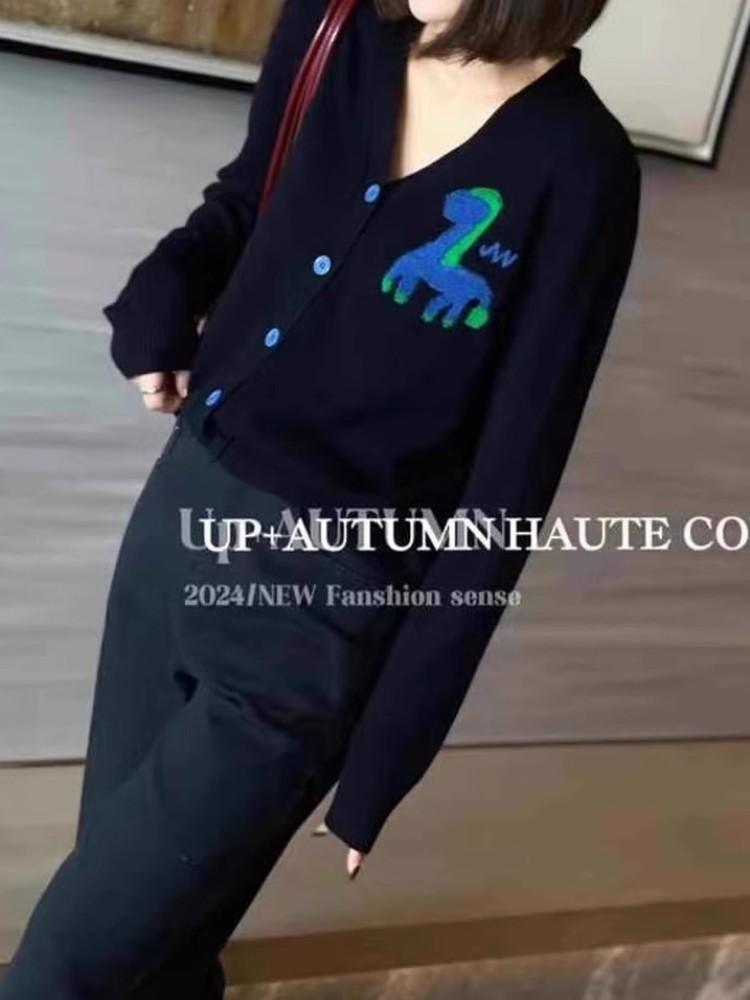女性用Vネックジャカードカーディガン,カジュアルセーター,ソ - Wool Coat Peacoat のレビューと価格