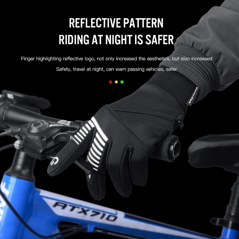 冬用サイクリンググローブ男性用女性用暖かい防水タッチスクリー - Touch Screen Gloves のレビューと価格
