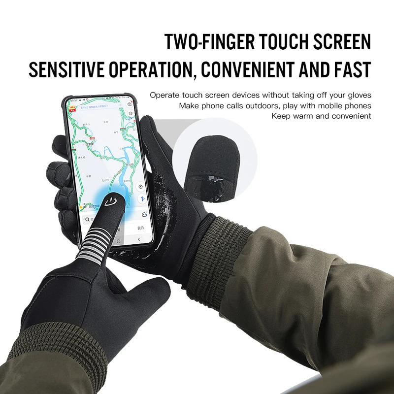 冬用サイクリンググローブ男性用女性用暖かい防水タッチスクリー - Touch Screen Gloves のレビューと価格