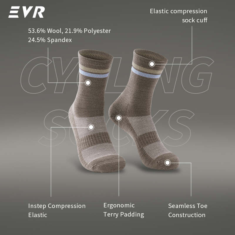 EVR 秋冬用メリノウール製サイクリングソックス。速乾性、保 - Thermal Sock Wool のレビューと価格
